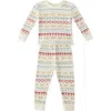 Pehr Kids' Organic Cotton Rib Fitted Pajamas In Neutral