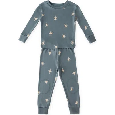Pehr Kids' Organic Cotton Rib Fitted Pajamas In Gray