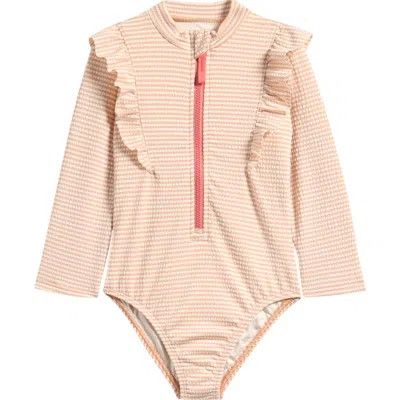Pehr Babies'  Kids' Ruffle Long Sleeve One-piece Swimsuit In Pink