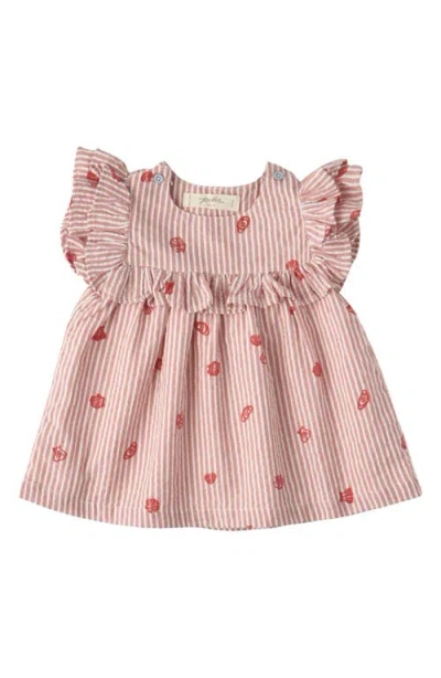 Pehr Babies'  Kids' Ruffle Organic Cotton Seersucker Dress In Pink