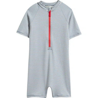 Pehr Babies'  Kids' Short Sleeve One-piece Rashguard Swimsuit In Gray