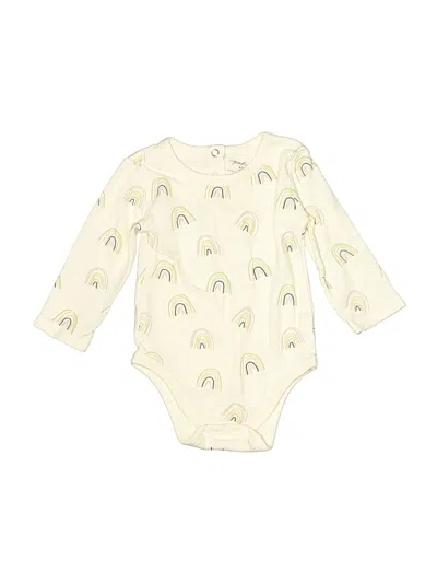 Pre-owned Pehr Babies' Long Sleeve Onesie In White