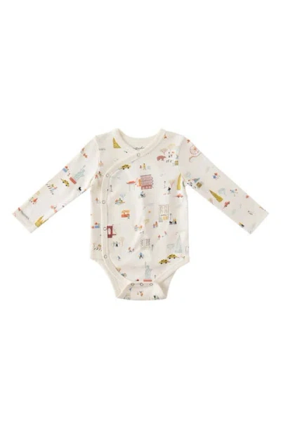Pehr Long Sleeve Organic Cotton Bodysuit In Explore New York