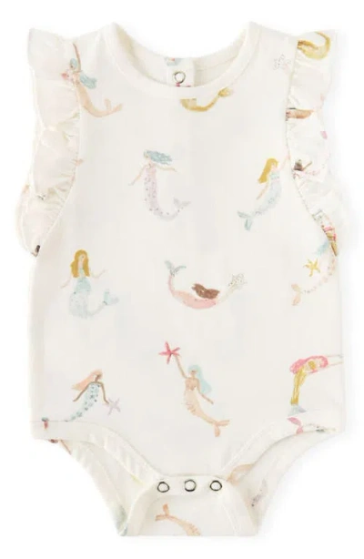 Pehr Babies'  Mermaid Melody Flutter Sleeve Organic Cotton Bodysuit