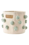 Pehr Mini Pompom Canvas Basket In Multi