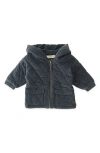 Pehr Organic Cotton Corduroy Quilted Hooded Jacket In Blue