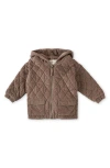 Pehr Babies'  Organic Cotton Corduroy Quilted Hooded Jacket In Brown