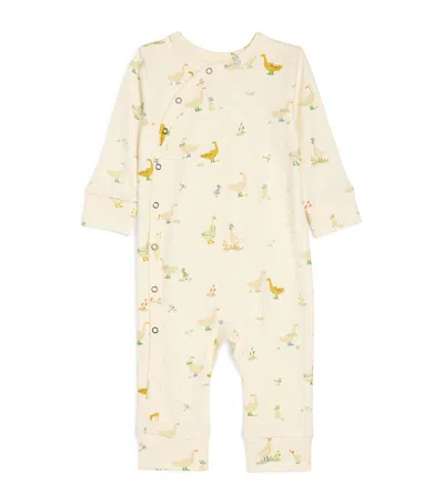 Pehr Kids' Organic Cotton Duck Print Bodysuit In Brown