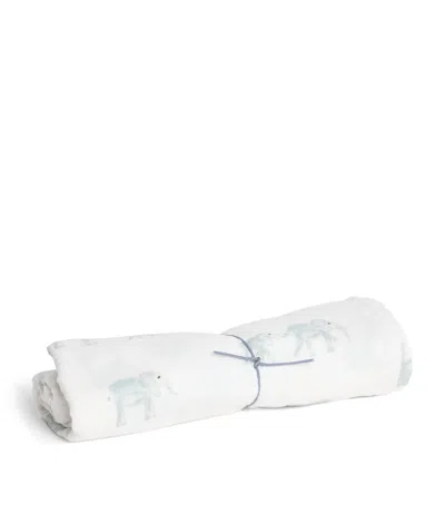 Pehr Organic Cotton Follow Me Elephant Blanket In White