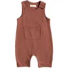 Pehr Organic Cotton French Terry Overalls In Orange