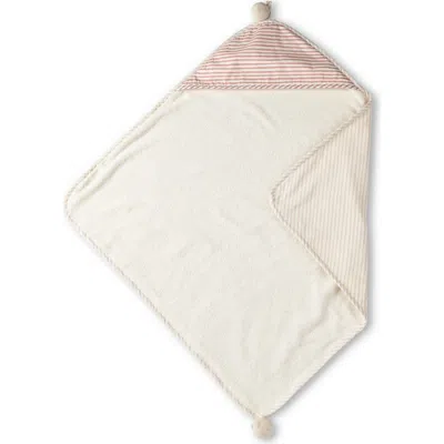 Pehr Kids'  Follow Me Elephant Organic Cotton Hooded Towel In Petal/dark Pink
