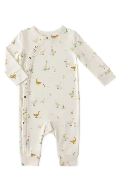 Pehr Babies'  Organic Cotton Romper In Duck Duck Goose