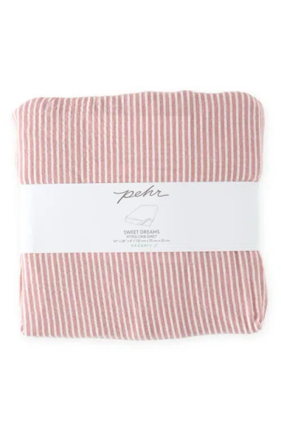 Pehr Organic Cotton Seersucker Crib Sheet In Pink
