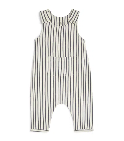 Pehr Kids' Organic Cotton Striped Dungarees In Blue