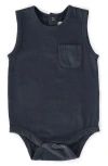 Pehr Babies'  Organic Cotton Tank Bodysuit In Ink Blue