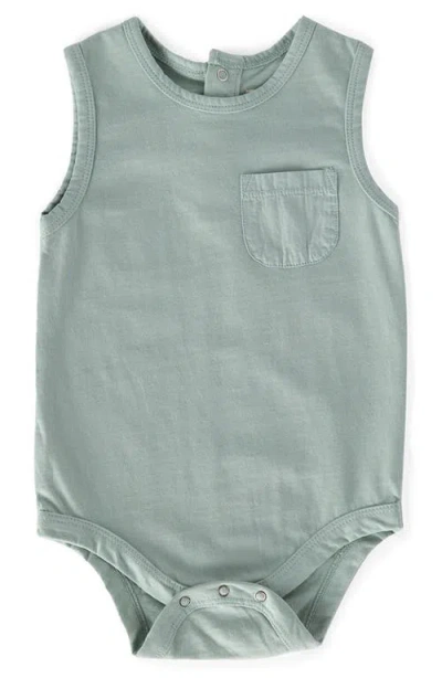 Pehr Babies'  Organic Cotton Tank Bodysuit In Sea