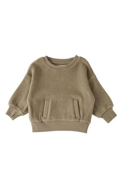 Pehr Kids'  Organic Cotton Teddy Fleece Sweatshirt In Gray