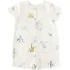 Pehr Kids' Short Sleeve Organic Cotton Romper In White