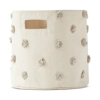 Pehr Pom Pom Cotton Canvas Storage Bin In Neutral