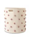 Pehr Pompom Cotton Canvas Hamper In White