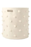 Pehr Pompom Cotton Canvas Hamper In White