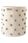 Pehr Pompom Cotton Canvas Hamper In White