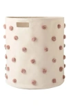 Pehr Pompom Cotton Canvas Hamper In White
