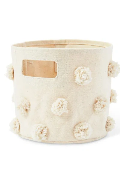 Pehr Pompom Mini Canvas Bin In White