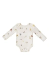 Pehr Print Long Sleeve Organic Cotton Bodysuit In White