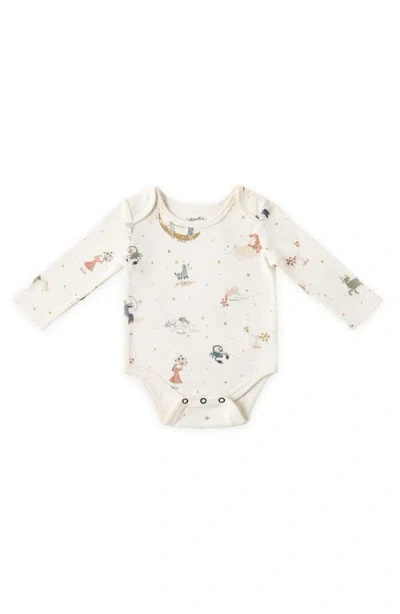 Pehr Print Long Sleeve Organic Cotton Bodysuit In Zodiac