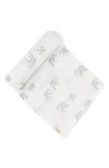 Pehr Print Organic Cotton Swaddle In Elephant/grey