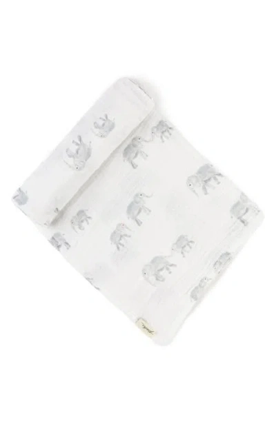 Pehr Print Organic Cotton Swaddle In Elephant/grey