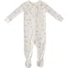 Pehr Babies'  Print Rib Organic Cotton Footie In Gray
