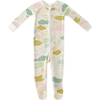 Pehr Babies'  Print Rib Organic Cotton Footie In Multi