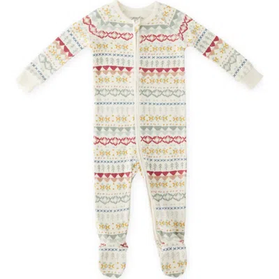 Pehr Babies'  Print Rib Organic Cotton Footie In Multi