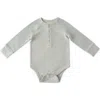 Pehr Babies'  Sailor Stripe Raglan Sleeve Organic Cotton Bodysuit In Gray