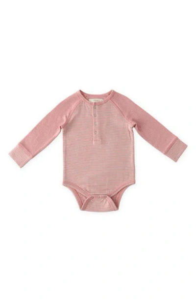 Pehr Babies'  Sailor Stripe Raglan Sleeve Organic Cotton Bodysuit In Pink