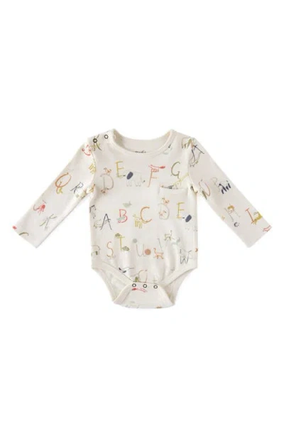Pehr Babies'  Shoulder Snap Pocket Organic Cotton Bodysuit In White