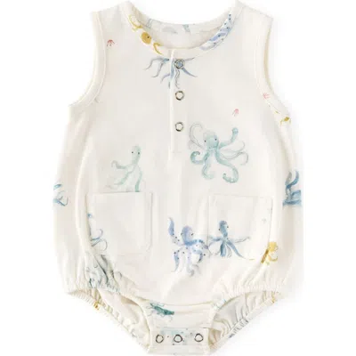 Pehr Babies'  Sleeveless Organic Cotton Bodysuit In Blue