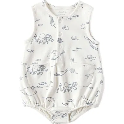 Pehr Babies'  Sleeveless Organic Cotton Bodysuit In Blue