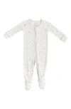 Pehr Stardust Organic Cotton One-piece Pajamas In White/dark Pink
