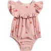 Pehr Stripe Organic Cotton Bubble Romper In Multi