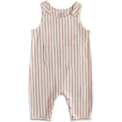 Pehr Babies'  Stripe Organic Cotton Overall In Pink