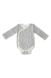 Pehr Unisex Stripes Away Kimono Long Sleeve Bodysuit - Baby In Ink