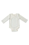 Pehr Unisex Stripes Away Kimono Long Sleeve Bodysuit - Baby In Sea