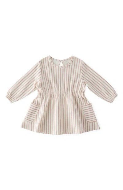Pehr Babies'  Stripes Away Long Sleeve Organic Cotton Dress In Neutral
