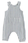 Pehr Babies'  Stripes Away Organic Cotton Overalls In Stripes Away Ink Blue
