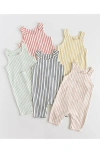 Pehr Babies'  Stripes Away Organic Cotton Overalls In Stripes Away Marigold