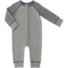Pehr Stripes Away Raglan Sleeve Organic Cotton Romper In Gray