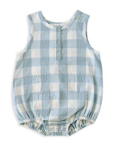 Pehr Unisex Checkmate Pocket One Piece - Baby In Blue